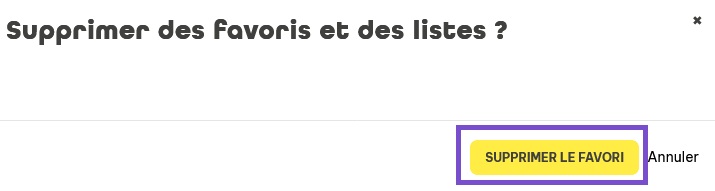 Supprimer un favori