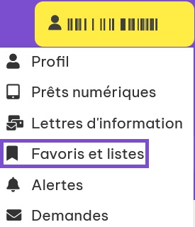 Accès aux favoris