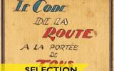 Page de couverture d'un album publicitaire composé de dessins humoristiques sur le code de la route en France vers 1930 (source Wikimedia)