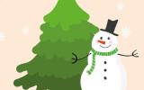 Sapin de Noël et bonhomme de neige