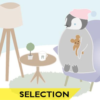 Dessin de pingouin dans un fauteuil